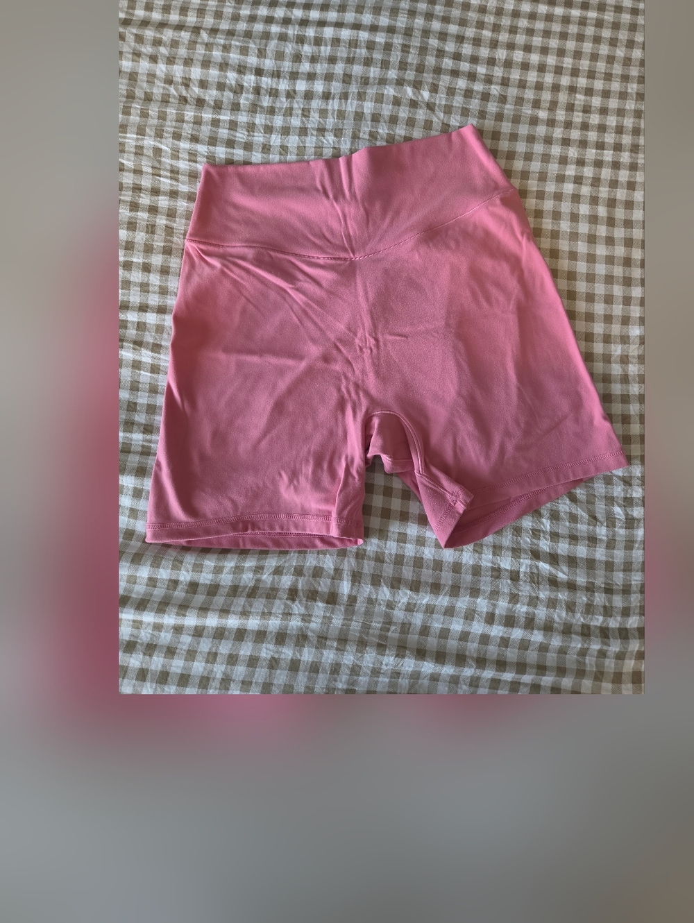 Women's High-Waist Pink Athletic Bike Shorts M
